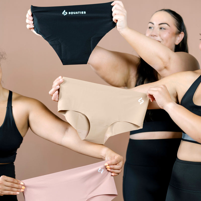 Seamless underwear colours black, pink and nude